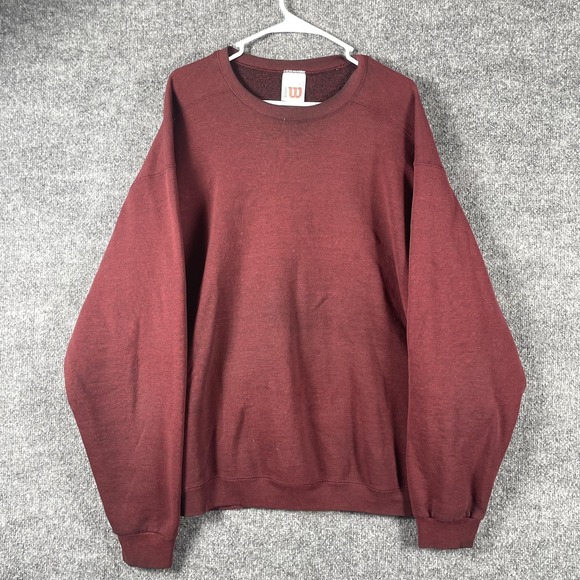 Wilson Other - VTG Wilson Sweatshirt Mens 2XL XXL Red Pullover Fleece Heavyweight Blank Retro